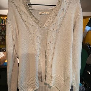 Elegant Cream Cable Knit Sweater